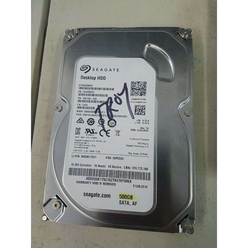 Seagate 500GB SATA 3.5 Hard Drive 1SB10A-542
